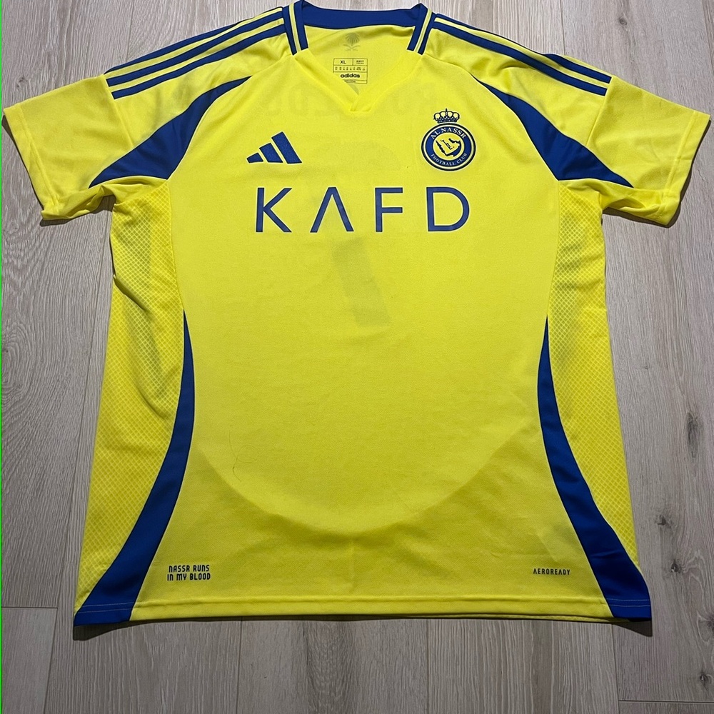 CR7 Adidas Yellow Jersey with Blue Accents